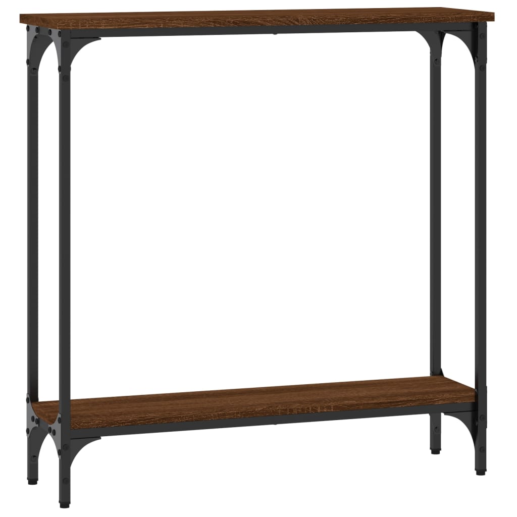 Console Table Brown Oak 75x22.5x75 cm Engineered Wood
